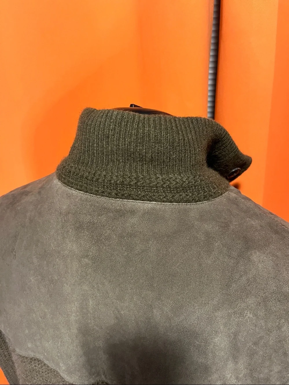 Polo Ralph Lauren hybrid suede skeet jacket in olive green.